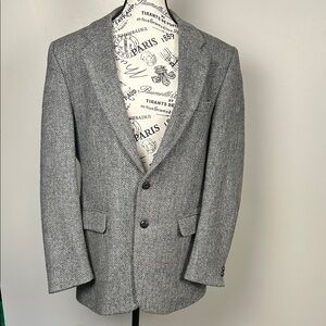 Vintage Sears Canada 100% Pure Wool Herringbone Blazer w/ Elbow‎ Patches